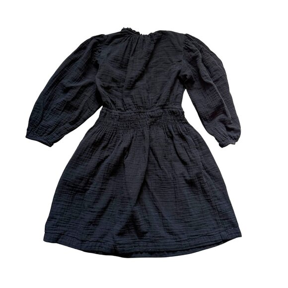 Gap 3/4 Sleeve Textured Mini Dress Women's Size XS Casual Boho Chiclook Black - Picture 2 of 7